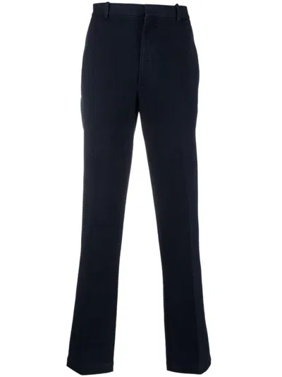 Circolo 1901 Stretch Cotton Mid-rise Trousers With Rear Pockets In Blue