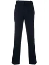 Circolo 1901 Stretch Cotton Mid-rise Trousers With Rear Pockets In Blue