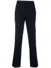 Circolo 1901 Stretch Cotton Mid-rise Trousers With Rear Pockets In Blue