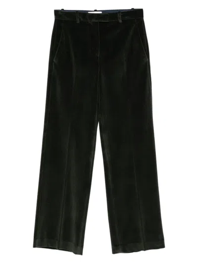 Circolo 1901 Cotton Velvet Wide-leg Trousers In Black