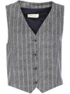 Circolo 1901 Pinstriped Waistcoat In Black