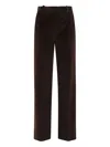 Circolo 1901 Wide-leg Cotton Trousers Featuring Pockets In Brown