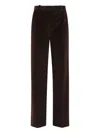Circolo 1901 Wide-leg Cotton Trousers Featuring Pockets In Brown
