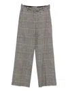 Circolo 1901 Check Pattern Wide Leg Cotton Trousers In Gray