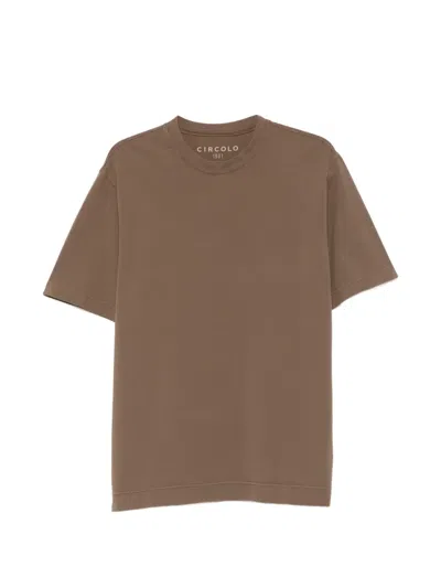 Circolo 1901 Crew-neck Short-sleeves T-shirt In Brown