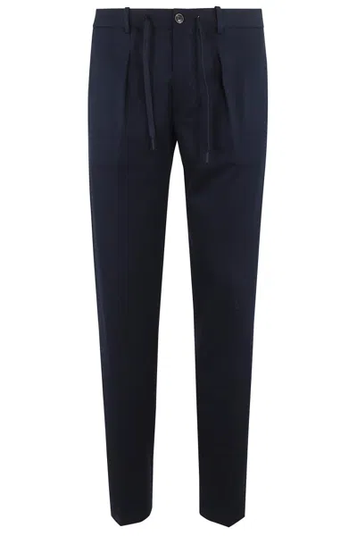 CIRCOLO 1901 CROPPED BLUE COTTON PIQUET PANTS
