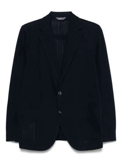 CIRCOLO 1901 DARK BLUE COTTON SINGLE-BREASTED BLAZER