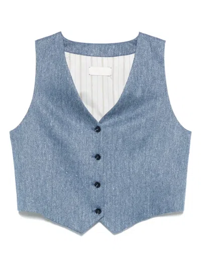 Circolo 1901 Denim Waistcoat In Blue