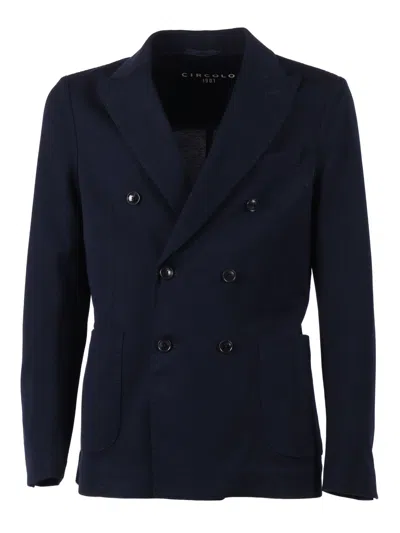 Circolo 1901 Doppio Petto Structured Blazer In Blue