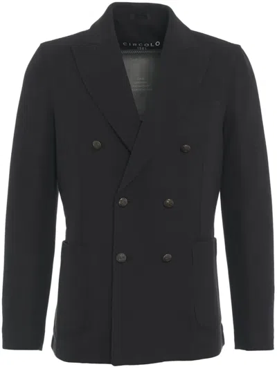 Circolo 1901 Double-breasted Blazer In 黑色