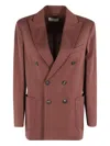 Circolo 1901 Double-breasted Tailored Blazer In Reddish Brown