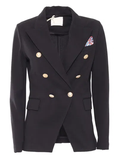Circolo 1901 Tailored Double-breasted Blazer In Black