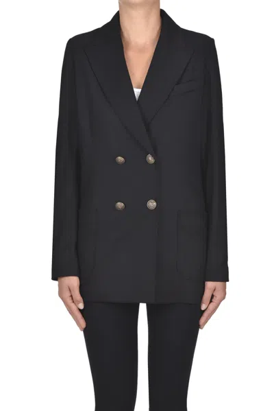 Circolo 1901 Double-breasted Blazer In Black