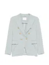 Circolo 1901 Sky Blue Solid Notched Lapel Blazer In Blue