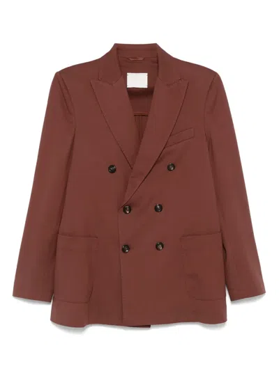 Circolo 1901 Blazer Doppiopetto In Misto Cotone Marrone In Brown