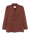 Circolo 1901 Blazer Doppiopetto In Misto Cotone Marrone In Brown