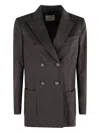 Circolo 1901 Double-breasted Wool-blend Jacket In Brown