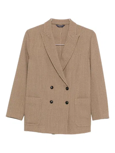 Circolo 1901 Double-breasted Blazer In Brown