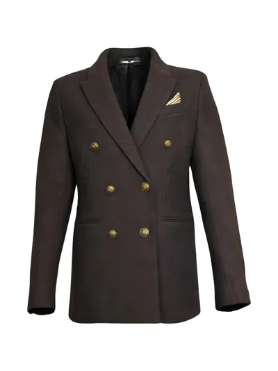 Circolo 1901 Double-breasted Blazer In Brown