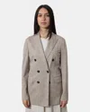 Circolo 1901 Double-breasted Blazer  In Piquet - Macedamia In Gray