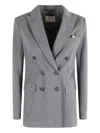 Circolo 1901 Double-breasted Grey Melange Blazer In Gray