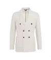 Circolo 1901 Double-breasted Blazer In Knitted Texture In Grey