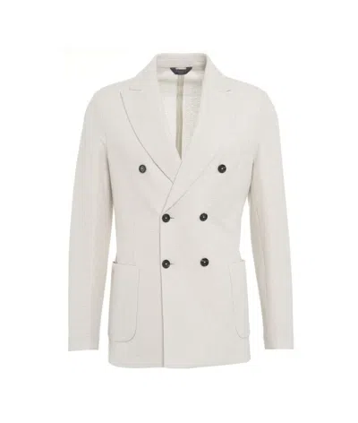 Circolo 1901 Double-breasted Blazer In Knitted Texture In Grey