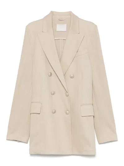 Circolo 1901 Double-breasted Blazer In Neutral