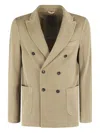Circolo 1901 Double-breasted Oxford Jacket With Textured Finish In Neutrals