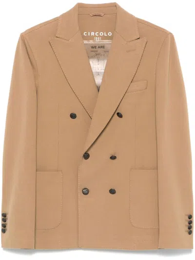 Circolo 1901 Double-breasted Blazer In Brown