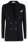 Circolo 1901 Wool Double Breasted Jacket In Blue