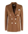 Circolo 1901 Double-breasted Lightweight Blazer In Brown