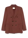 Circolo 1901 Blazer Doppiopetto In Misto Cotone Marrone