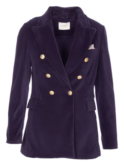 Circolo 1901 Double-breasted Button Jacket In Blue