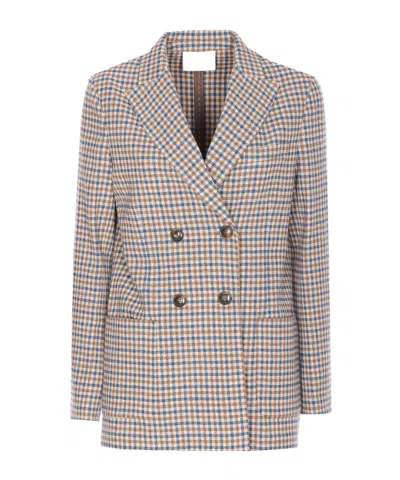 CIRCOLO 1901 CIRCOLO 1901 DOUBLE-BREASTED CHECK JACKET