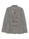 Circolo 1901 Double-breasted Checkered Blazer In Gray