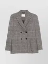 Circolo 1901 Double-breasted Checked Cotton Jacket In Gray