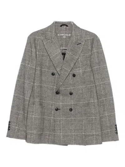 CIRCOLO 1901 DOUBLE-BREASTED CHECKERED BLAZER