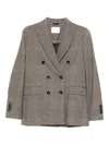 Circolo 1901 Double-breasted Checkered Brown Jacket In Brown