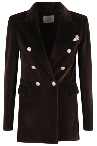 CIRCOLO 1901 CIRCOLO 1901 DOUBLE-BREASTED CHENILLE JACKET