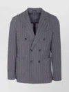 Circolo 1901 Double-breasted Chevron Jacket Pockets In Gray