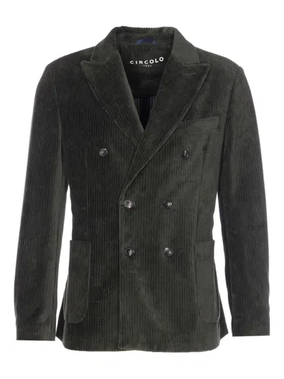 CIRCOLO 1901 DOUBLE-BREASTED CORDUROY BLAZER