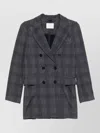 Circolo 1901 Double Breasted Cotton Blend Tailored Jacket In Gray