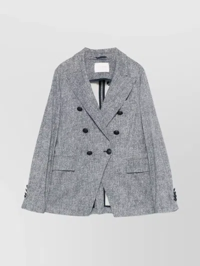 CIRCOLO 1901 DOUBLE-BREASTED COTTON JACKET WITH AMERICAN REAR VENT