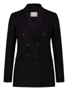 Circolo 1901 Double-breasted Flap-pockets Coat In Black