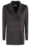 Circolo 1901 Double-breasted Wool-blend Jacket In Brown