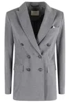 Circolo 1901 Double-breasted Grey Melange Blazer In Gray