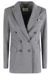Circolo 1901 Double-breasted Grey Melange Blazer In Gray