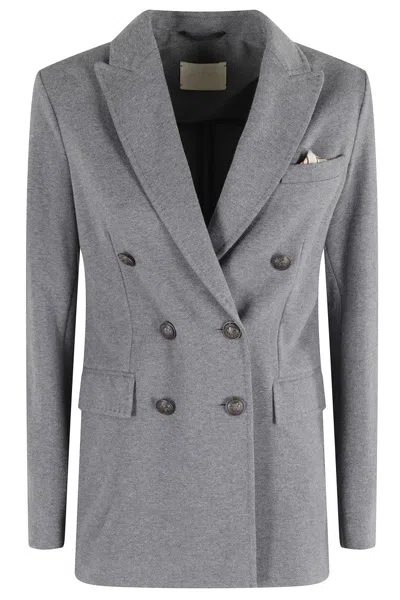CIRCOLO 1901 DOUBLE-BREASTED GREY MELANGE BLAZER