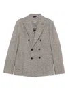 Circolo 1901 Double-breasted Herringbone Jacket With Tailored Fit In Gray